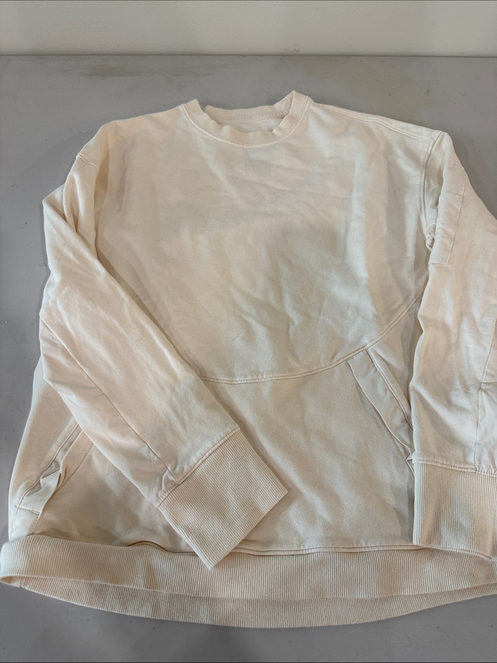 all in motion Off-White Crewneck Sweatshirt with Front Pouch